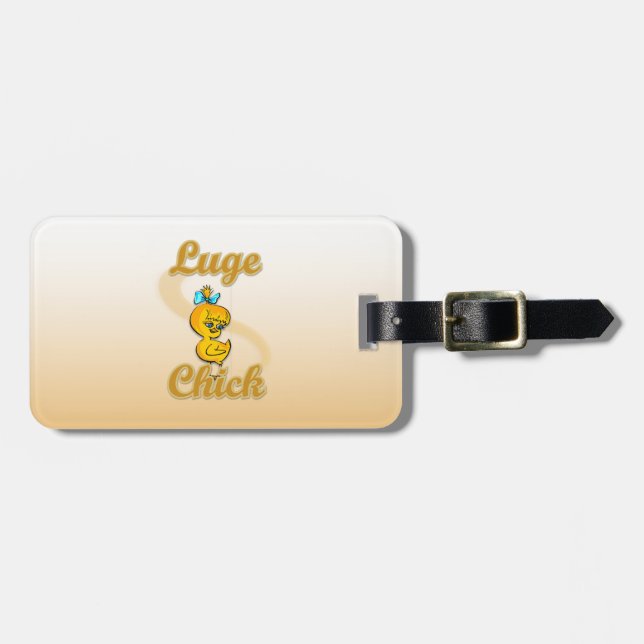 Luge Chick Luggage Tag (Front Horizontal)