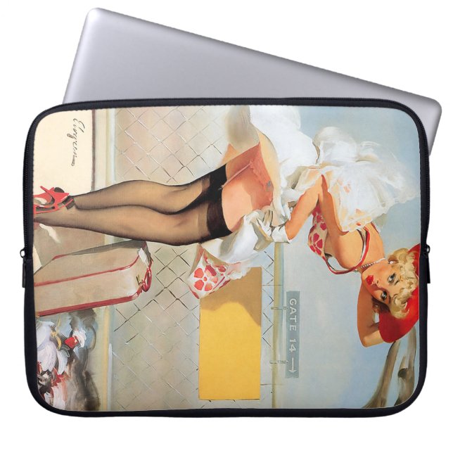 Luggage accident pinup girl laptop sleeve (Front)