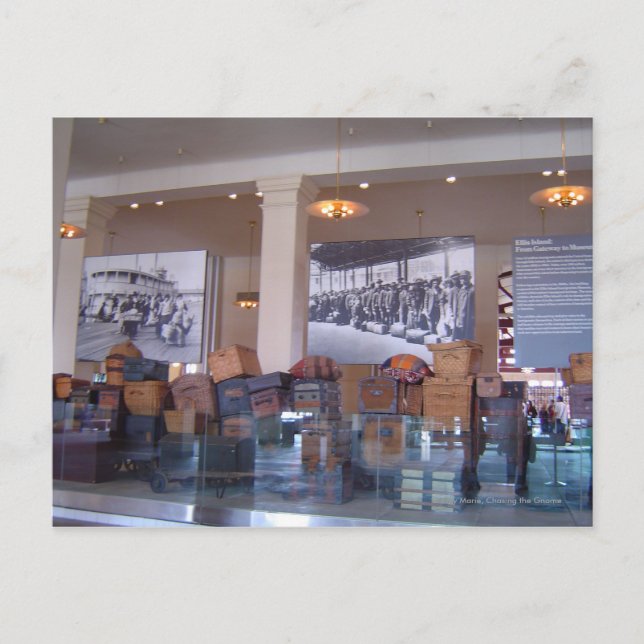 Luggage Ellis Island Postcard (Front)