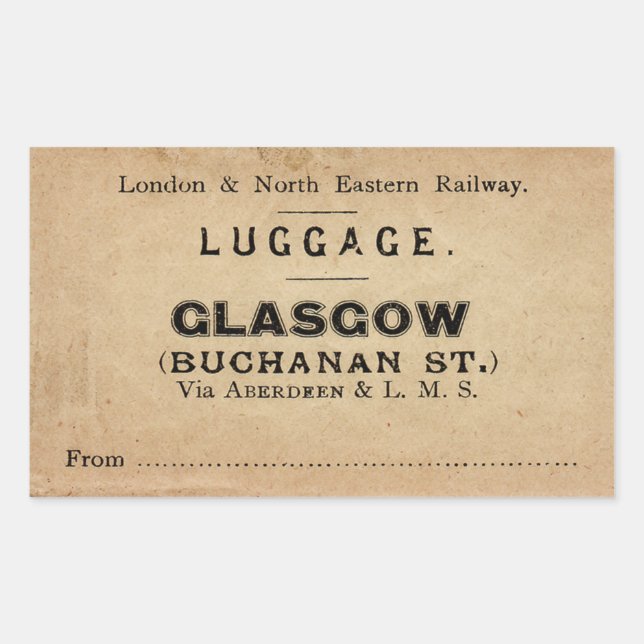 Luggage Glasgow Rectangular Sticker (Front)