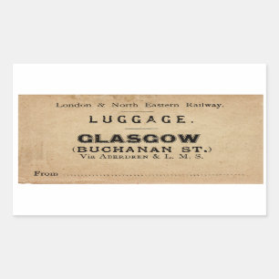 Luggage Glasgow Rectangular Sticker