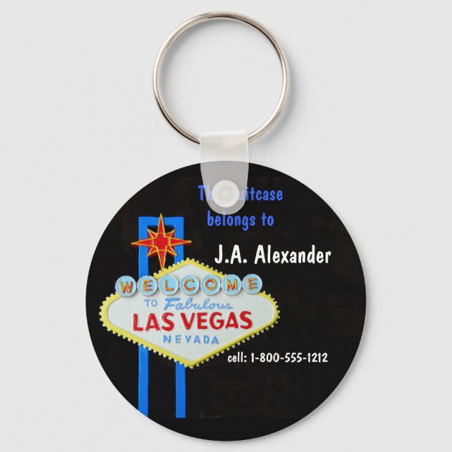 Luggage I.D. Tag Las Vegas Key Ring (Front)
