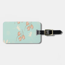 Luggage label with floral design.