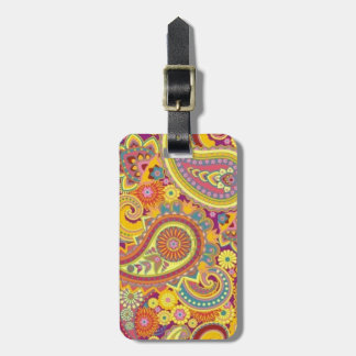 luggage label with paisley design