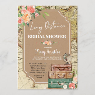 Luggage Long Distance Bridal Shower Invitation
