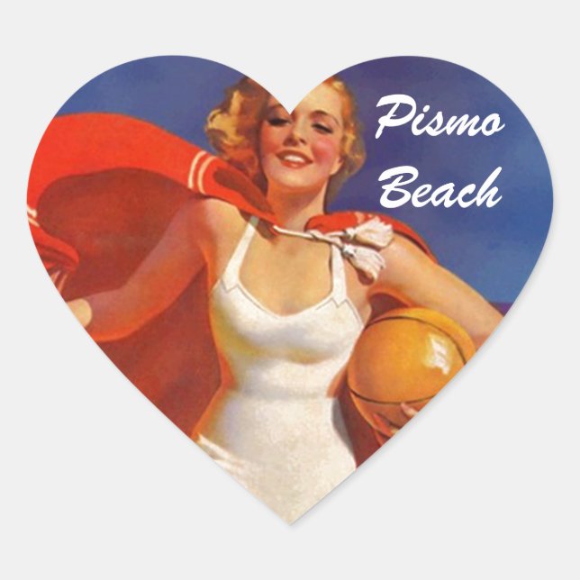 Luggage Stickers travel letters retro beach scene (Front)