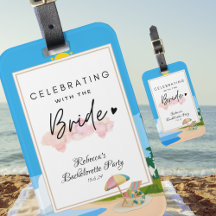 Luggage tag ‘Beach Bachelorette’ personalized