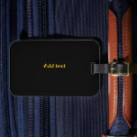 Luggage Tag, black with gold text, Tag<br><div class="desc">Black,  simply black template,  ready for you to personalise,  gold text.</div>