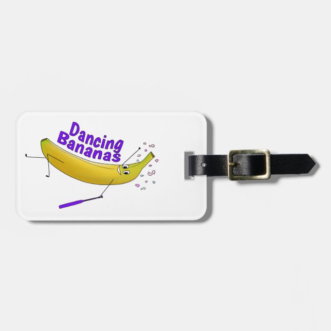 Luggage Tag - Dancing Bananas (Front Horizontal)
