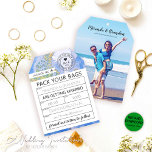 Luggage Tag Destination Wedding Save the Date<br><div class="desc">Embark on the journey of a lifetime with our Mylini Design Custom Destination Wedding Luggage Tag Save the Dates. Exquisitely handcrafted with love, these unique keepsakes are more than just an invitation; they are a statement piece that sets the tone for your special day. Personalise them with your details and...</div>