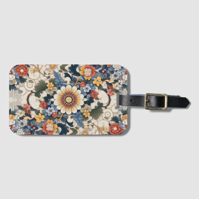 luggage tag featuring traditional Korean patterns (Front Horizontal)
