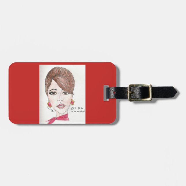 Luggage tag. Flight attendant themed Tag (Front Horizontal)