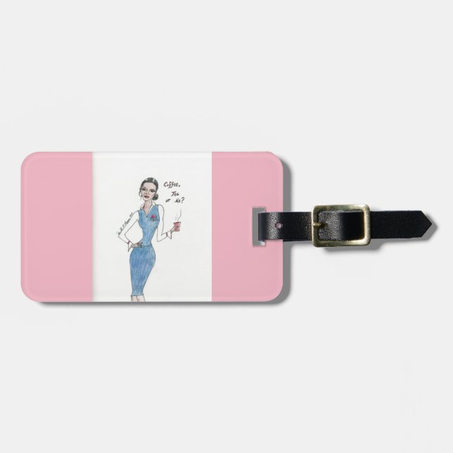 Luggage tag. Flight attendant themed Tag (Front Horizontal)