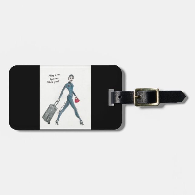 Luggage tag. Flight attendant themed Tag (Front Horizontal)