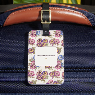 Luggage Tag  Flowers   Adventure Awaits