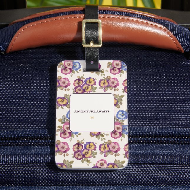 Luggage Tag  Flowers | Adventure Awaits (Front Insitu 2)