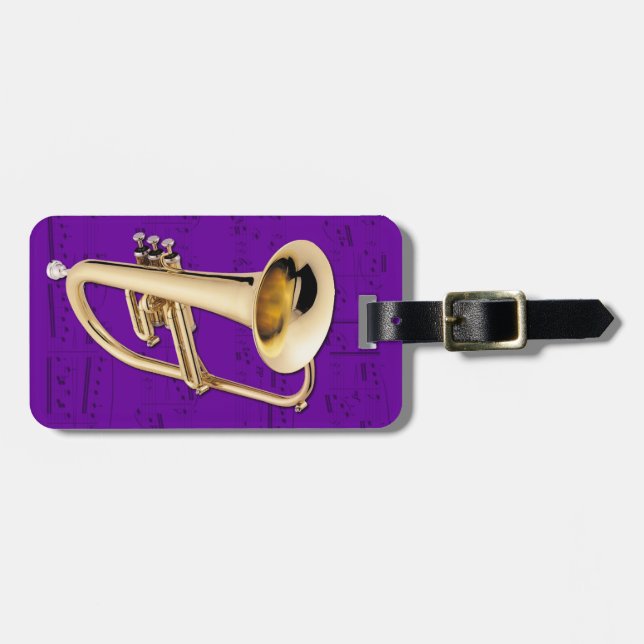 Luggage Tag - Flugelhorn - Choose colour (Front Horizontal)