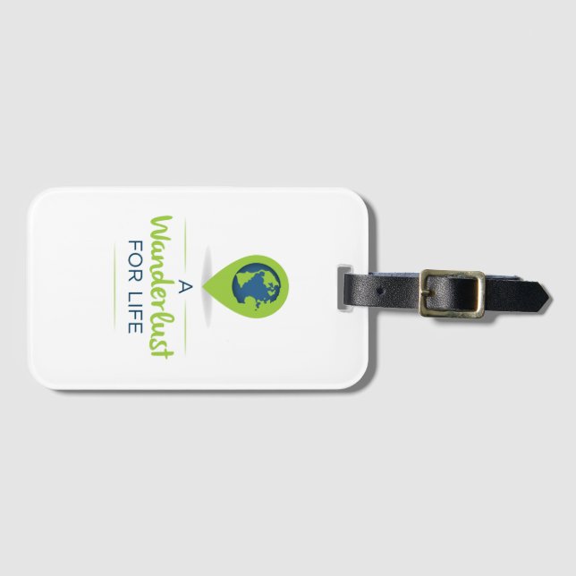 Luggage tag from A Wanderlust For Life (Front Horizontal)