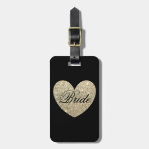 Luggage Tag Glitter Heart Bride