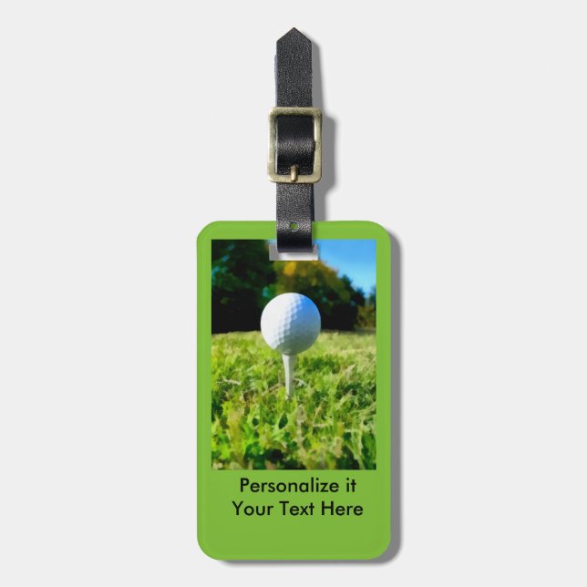 luggage tag golf ball and tee artwork (Front Vertical)