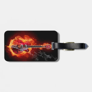 luggage tag, guitar, rock and roll, hell luggage tag