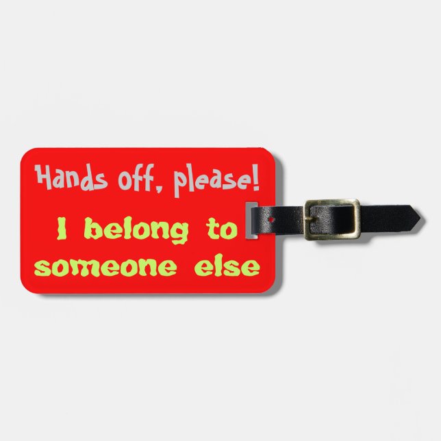 Luggage tag hands off please (Front Horizontal)