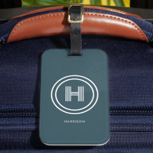Luggage Tag Modern Simple Monogrammed