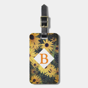 luggage tag personalise it yellow flowers