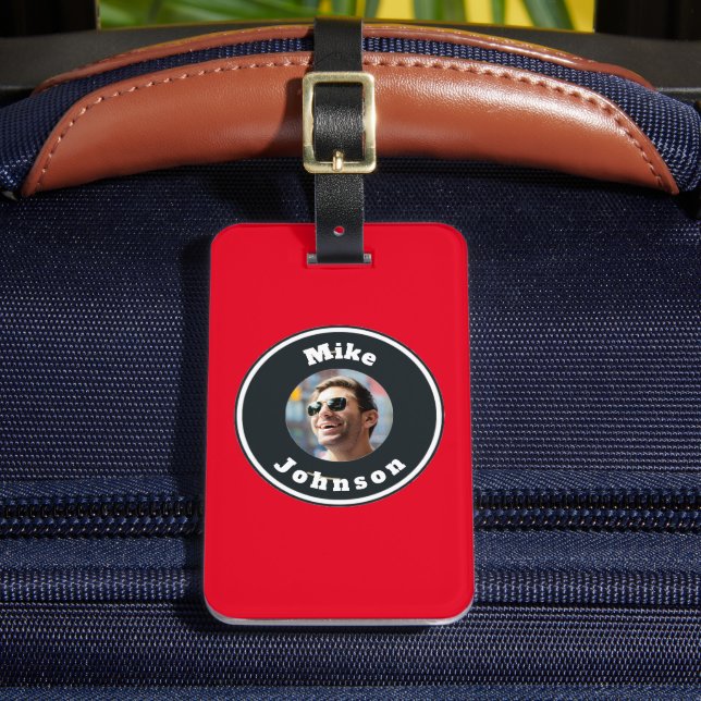 Luggage Tag - Personalised Photo & name (Front Insitu 2)
