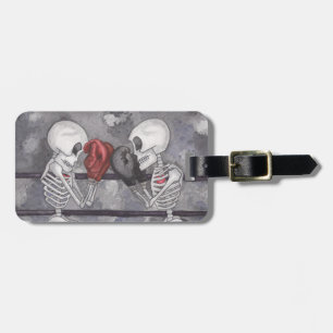 Luggage Tag Personalised Skeletons Boxing Painting