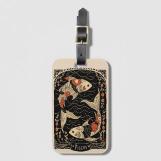 Luggage Tag Pisces Celestial Zodiac Art