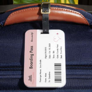 Luggage Tag Pregnancy Announcement Girl