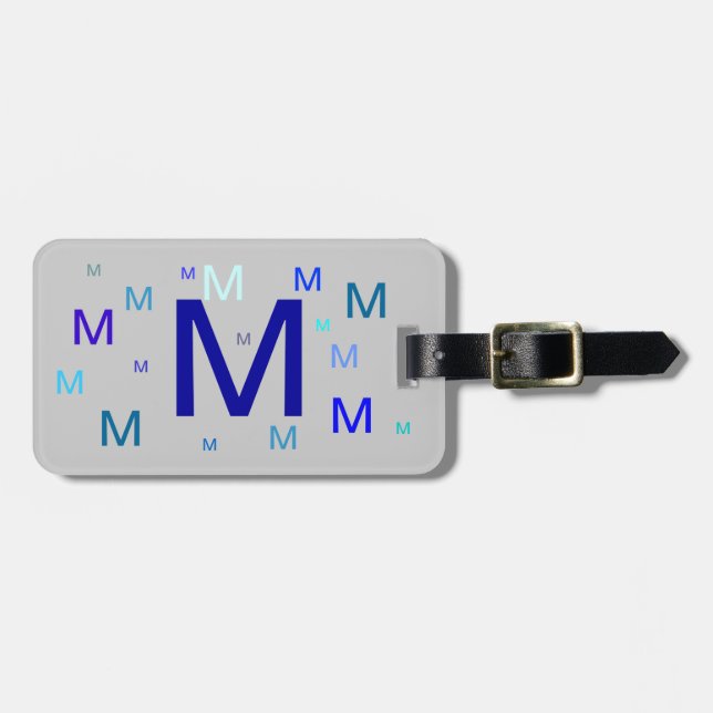 Luggage Tag - Repeated Monogram (Front Horizontal)