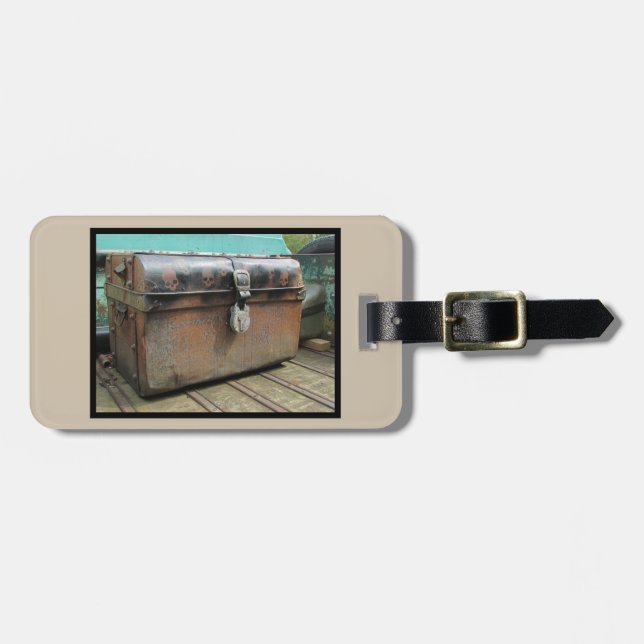 Luggage Tag, retro trunk, Tag (Front Horizontal)
