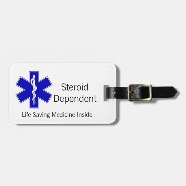 Luggage Tag: Steroid Dependent Tag (Front Horizontal)
