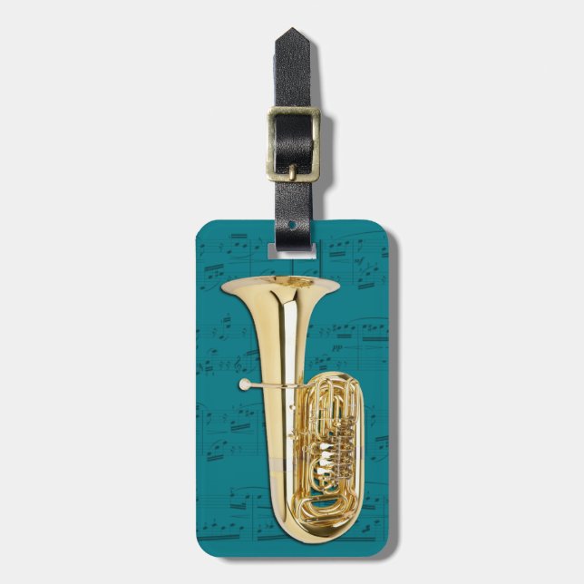 Luggage Tag - Tuba - Choose colour (Front Vertical)