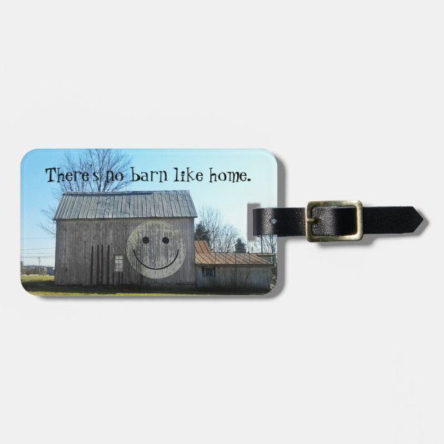 Luggage Tag Vintage Americana Face Barn (Front Horizontal)