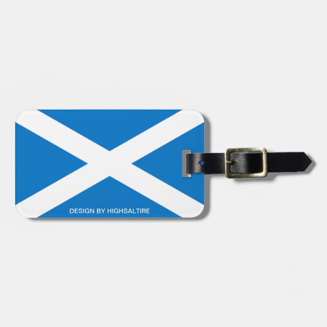 Luggage Tag w/ leather saltire by highsaltire (Front Horizontal)