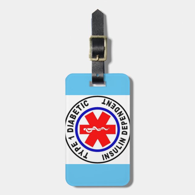 Luggage Tag w/ leather strap (Front Vertical)