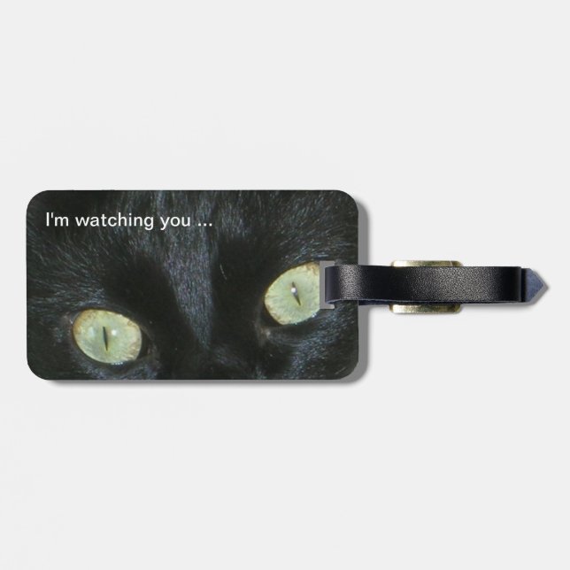 Luggage tag - Watching cat eyes (Back Horizontal)