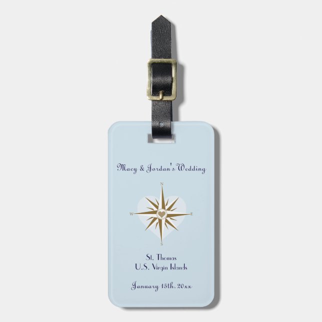 Luggage Tag Wedding Favours - Destination Wedding (Front Vertical)