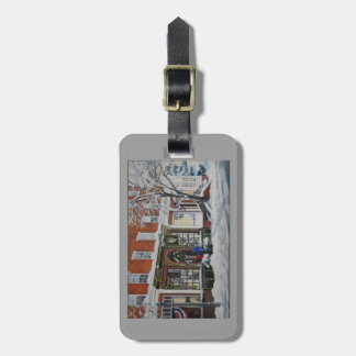 Luggage tag with Bulls Head in Snow