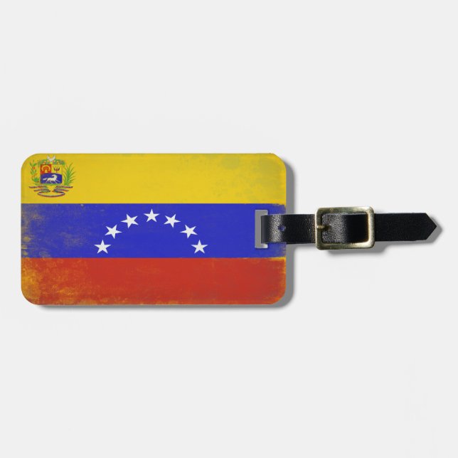 Luggage Tag with Cool Flag from Venezuela (Front Horizontal)