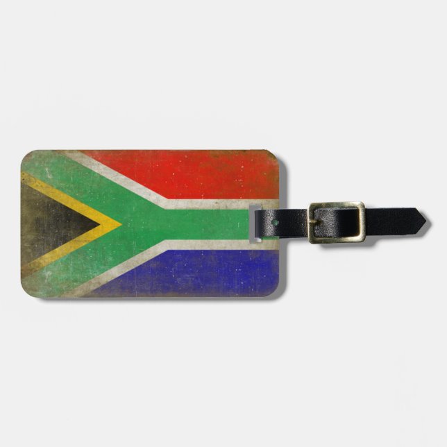 Luggage Tag with Cool South Africa Flag (Front Horizontal)