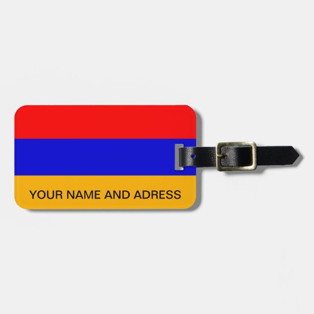 Luggage Tag with Flag of Armenia (Front Horizontal)