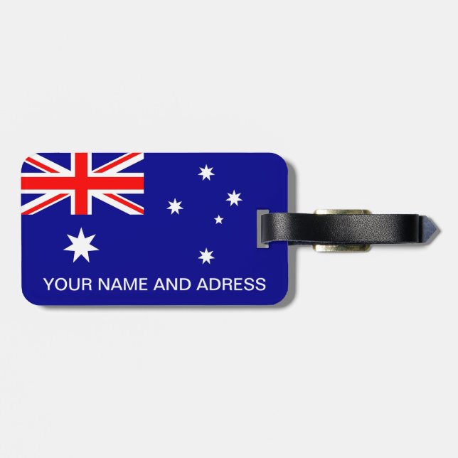 Luggage Tag with Flag of Australia (Back Horizontal)