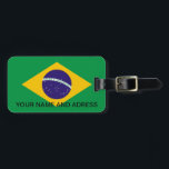 Luggage Tag with Flag of  Brazil<br><div class="desc">Travel in style with our exclusive luggage tag featuring the flag of Brazil! Crafted with meticulous attention to detail, this luggage tag is more than just a practical travel accessory; it’s a celebration of Brazil’s vibrant culture and adventurous spirit. The eye-catching design prominently displays the iconic Brazilian flag, making this...</div>