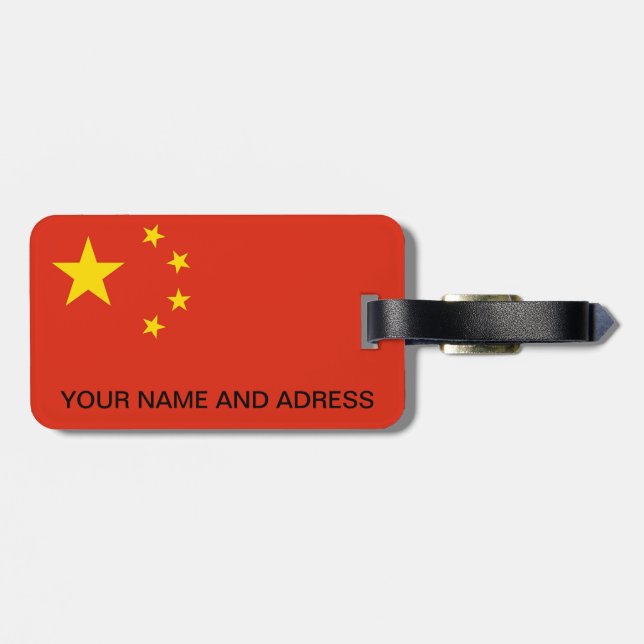 Luggage Tag with Flag of China (Back Horizontal)