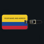 Luggage Tag with Flag of Colombia<br><div class="desc">Introducing our vibrant luggage tag featuring the flag of Colombia, designed to add a touch of cultural pride and practicality to your travels! Crafted with meticulous attention to detail, this luggage tag showcases the bold colours of the Colombian flag: yellow, blue, and red. The design prominently displays these colours in...</div>