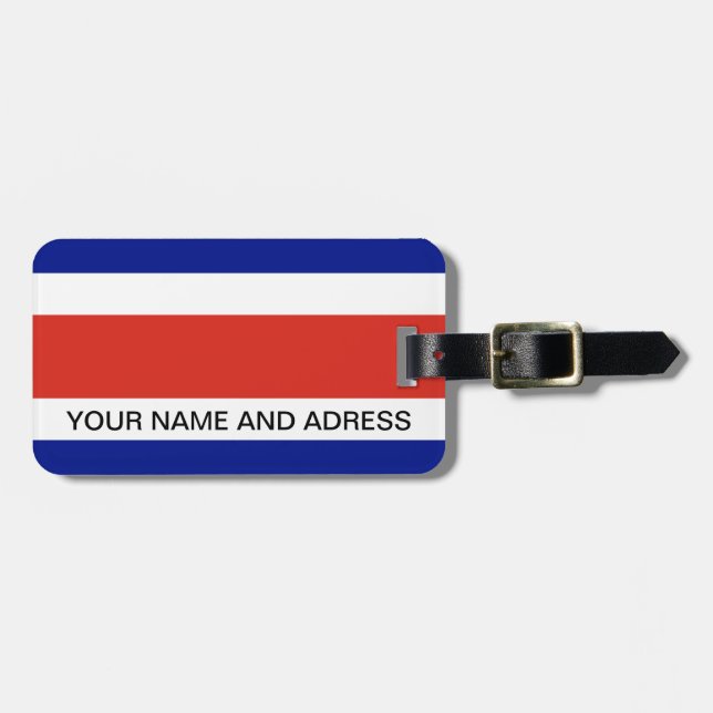 Luggage Tag with Flag of Costa Rica (Front Horizontal)